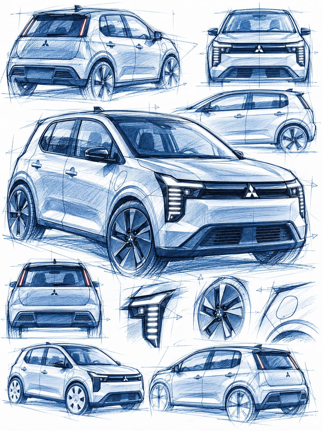 Mitsubishi i EV 2028 Design Sketch