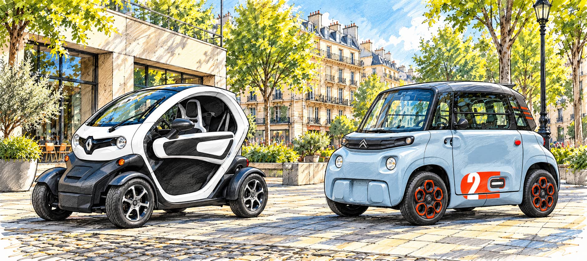Twizy and Ami Sketch