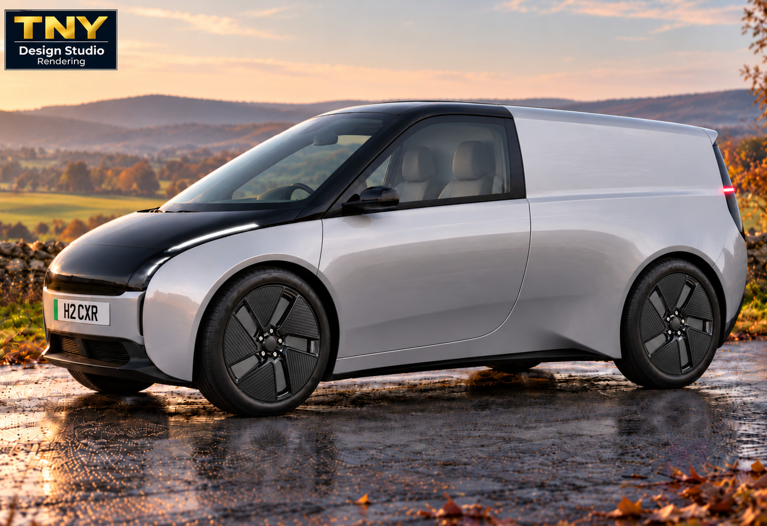 TNY Design Studio interpretation of a compact Riversimple hydrogen delivery van