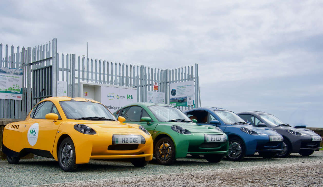 Four Riversimple Rasa Beta development cars together