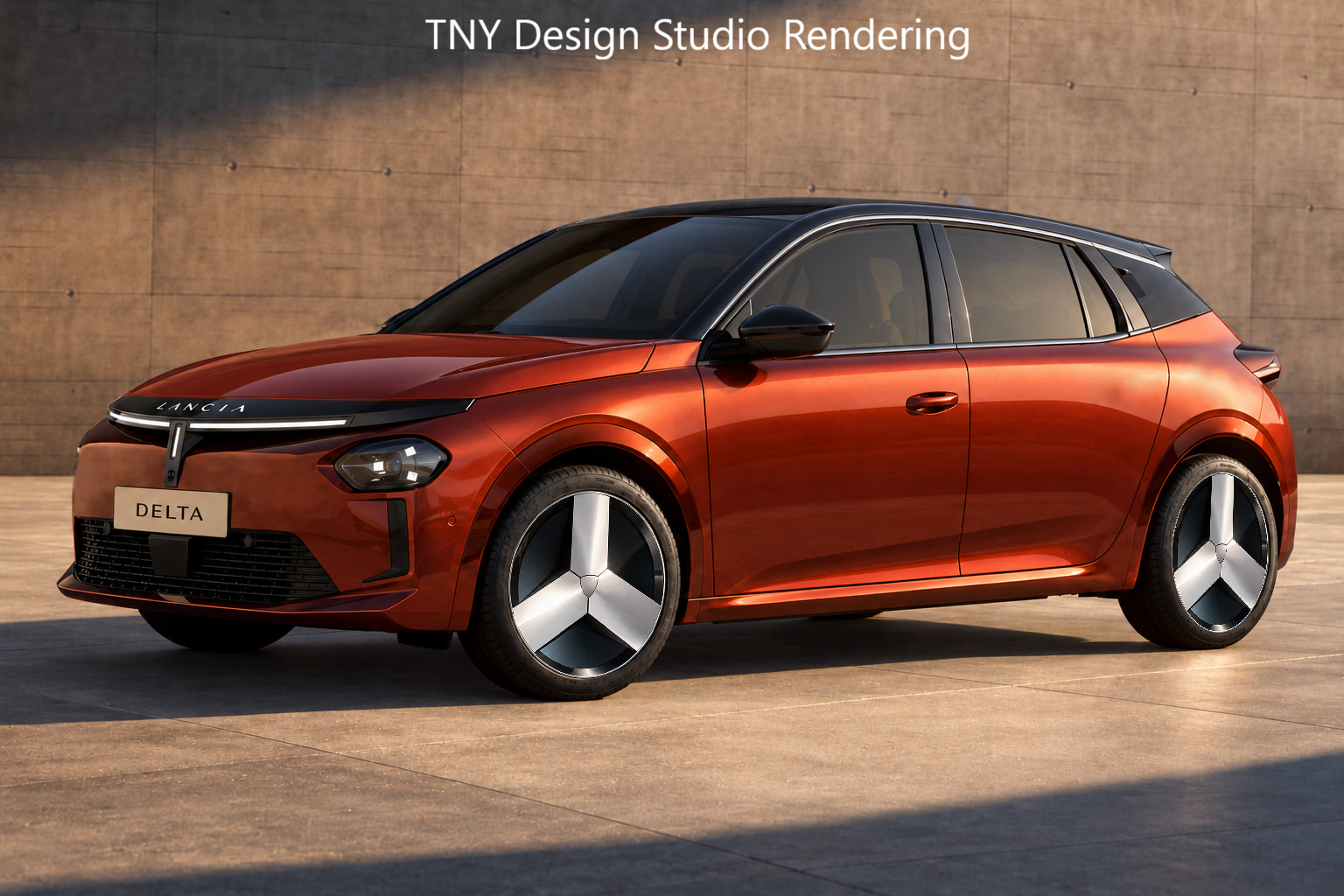 Lancia Delta EV 2028 Rendering Front