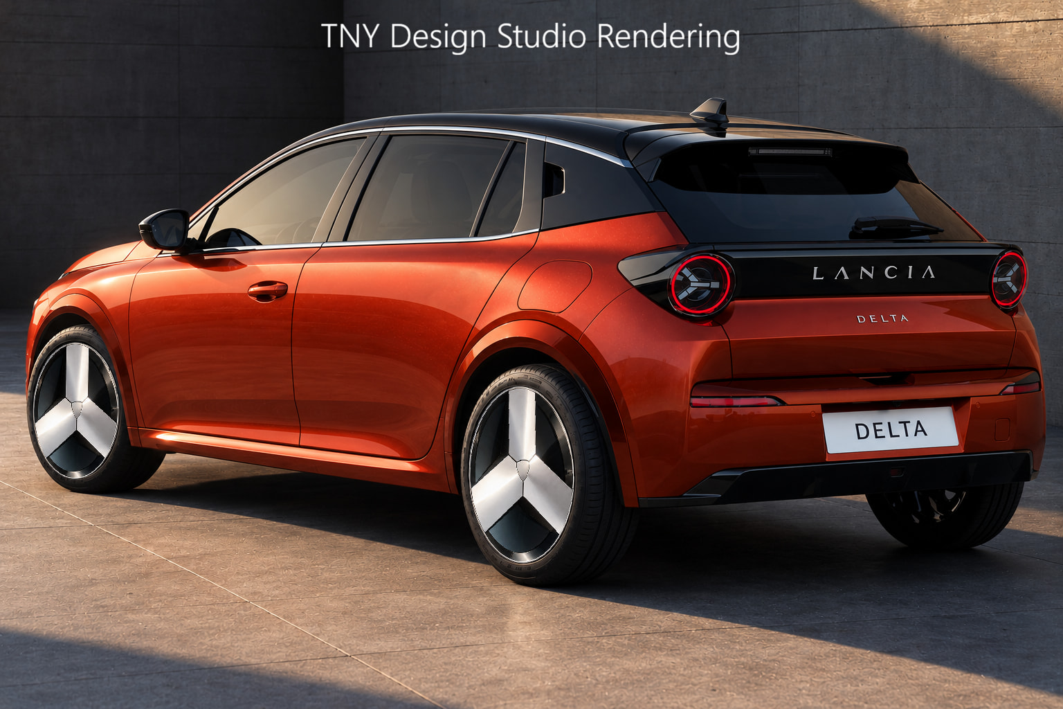 Lancia Delta EV 2028 Rendering Rear